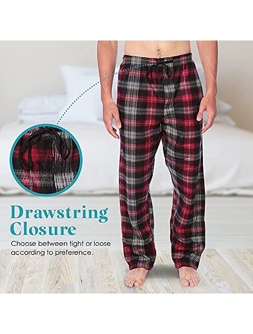 Active Club 2 Pack Men's PJ Microfleece Pajama Lounge/Pants Set Sleepwear PJs-with Pockets