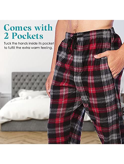 Active Club 2 Pack Men's PJ Microfleece Pajama Lounge/Pants Set Sleepwear PJs-with Pockets