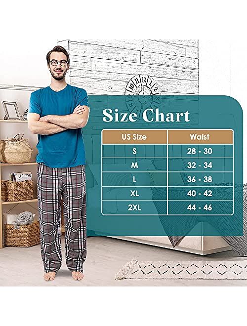 Active Club 2 Pack Men's PJ Microfleece Pajama Lounge/Pants Set Sleepwear PJs-with Pockets