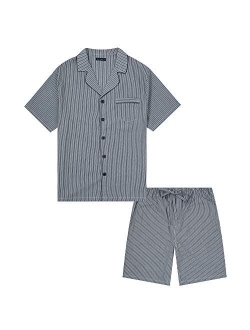 Noble Mount Twin Boat Men's 100% Woven Cotton Short Pajama Sleepwear Set