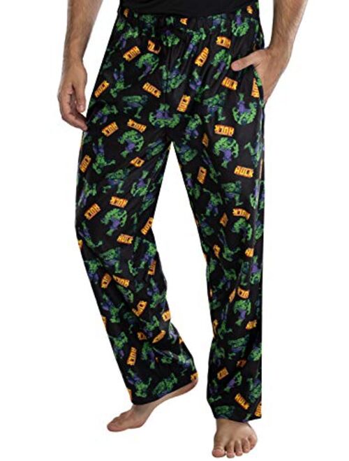 Marvel Mens' The Incredible Hulk All Over Print Lounge Pajama Pants Sleepwear