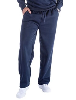 Leehanton Mens Fleece Sweatpants Athletic Leg Opening Jogger Pants with Pockets Running Pants