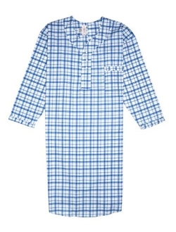 Comfort Men's Nightshirt Gown Long Sleeve Light Weight Cotton Poly