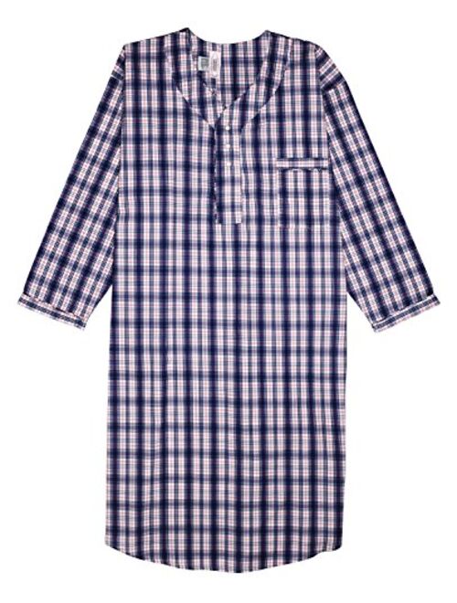 Comfort Men's Nightshirt Gown Long Sleeve Light Weight Cotton Poly