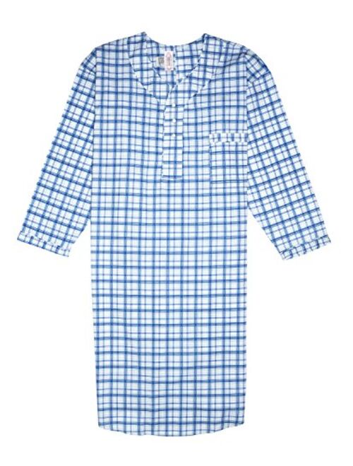 Comfort Men's Nightshirt Gown Long Sleeve Light Weight Cotton Poly