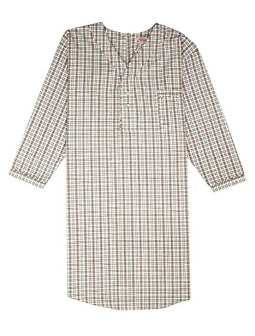 Comfort Men's Nightshirt Gown Long Sleeve Light Weight Cotton Poly