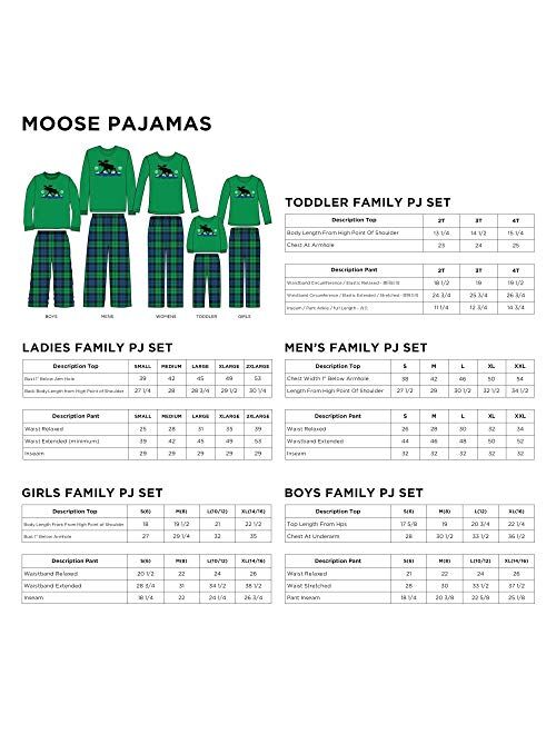 Mad Dog Concepts Matching Family Green Plaid Moose Christmas Holiday Pajamas Set + Slipper Socks