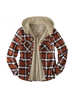 Wocoo Men's Fleece Sherpa Lined Flannel Shirt Jacket Heavyweight Thick Thermal Plaid Button Up Coat Warm Padded Plush Outwear