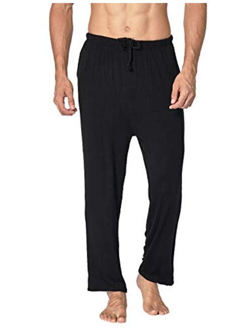 Locachy Men's Soft Knit Sleep Pants Pajama Pant with Pockets Lightweight Lounge PJ Bottoms(1 & 2 Packs)