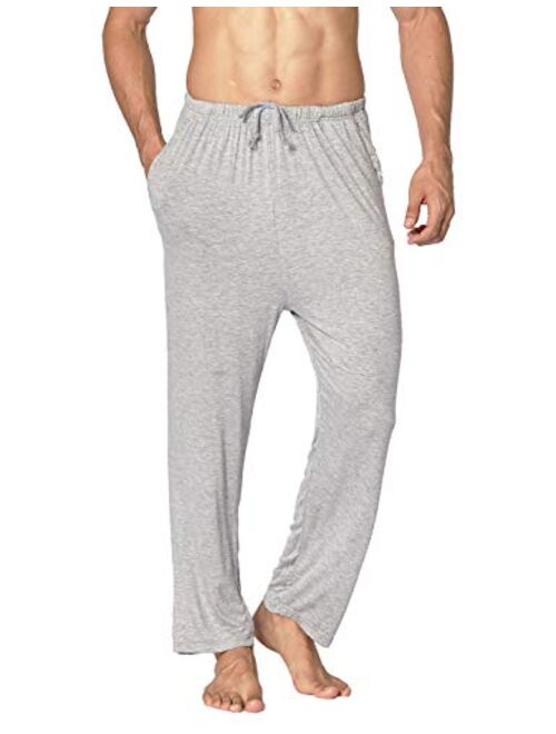 Locachy Men's Soft Knit Sleep Pants Pajama Pant with Pockets Lightweight Lounge PJ Bottoms(1 & 2 Packs)