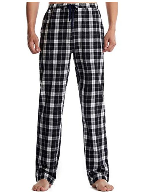 Locachy Men's Soft Knit Sleep Pants Pajama Pant with Pockets Lightweight Lounge PJ Bottoms(1 & 2 Packs)