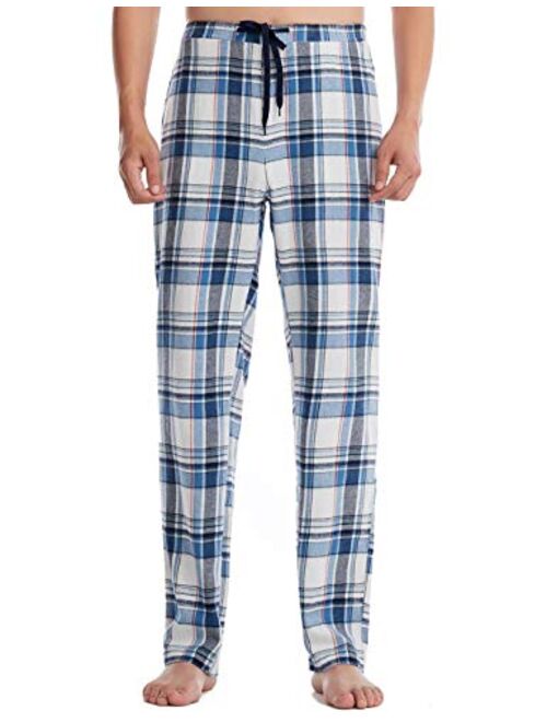 Locachy Men's Soft Knit Sleep Pants Pajama Pant with Pockets Lightweight Lounge PJ Bottoms(1 & 2 Packs)