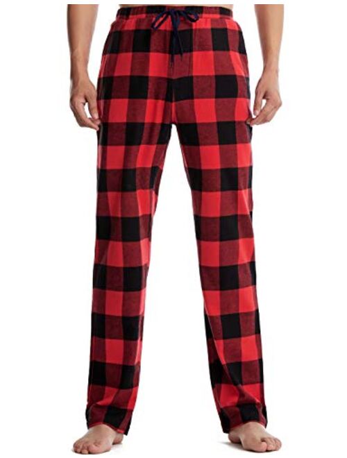 Locachy Men's Soft Knit Sleep Pants Pajama Pant with Pockets Lightweight Lounge PJ Bottoms(1 & 2 Packs)