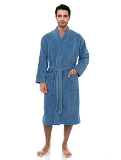 TowelSelections Men's Robe, Fleece Cotton, Terry-Lined Water Absorbent Bathrobe