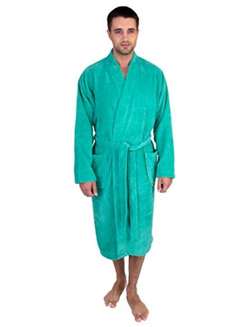 TowelSelections Men's Robe, Fleece Cotton, Terry-Lined Water Absorbent Bathrobe