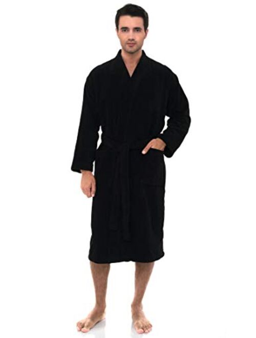 TowelSelections Men's Robe, Fleece Cotton, Terry-Lined Water Absorbent Bathrobe