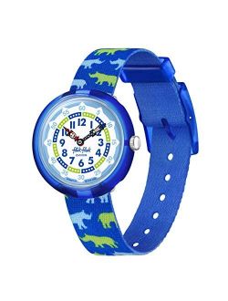 Kids' STANDARD (R25 STORY TIME) bio-sourced Plastic Quartz Recycled pet Strap, Blue, 14 Casual Watch (Model: ZFBNP174)