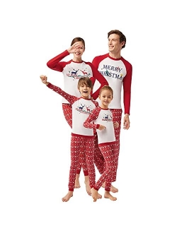 SIORO Matching Family Christmas Pajamas Set Holiday Santa Deer Pjs Sleepwear for Family