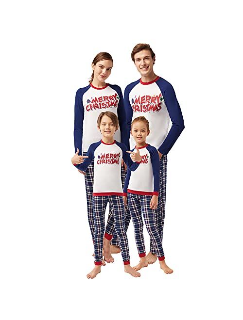 SIORO Matching Family Christmas Pajamas Set Holiday Santa Deer Pjs Sleepwear for Family