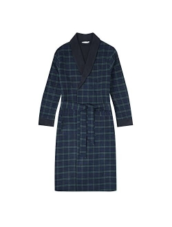 Noble Mount Mens Robe - 100% Cotton Mens Flannel Robe - Fleece Lined