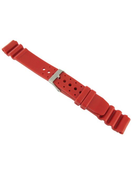 Speidel 18mm Red Rubber Pro Sport Watch Band Strap Fits Seiko Diver & Others