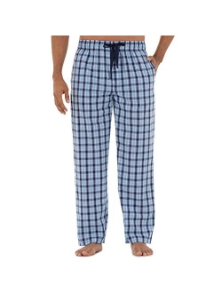 mens Plaid Print Relaxed Fit Poplin Drawstring Sleep Pant