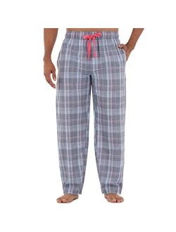 mens Plaid Print Relaxed Fit Poplin Drawstring Sleep Pant