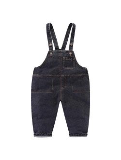 Mud Kingdom Little Boys Cute Denim Overalls