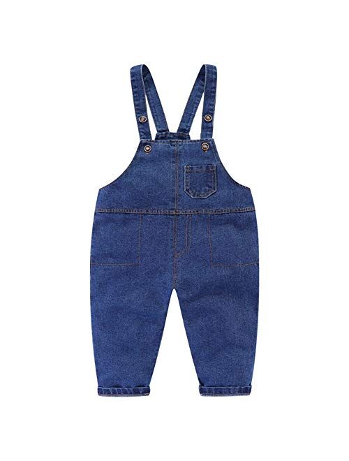 Mud Kingdom Little Boys Cute Denim Overalls