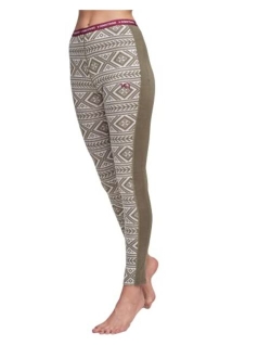 Women's Cold Weather Thermal Baselayer High Waist Elastic Waistband Leggings With All Over Floke Print