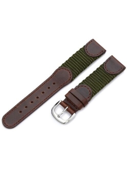 Men's MSM866RA 160 16-mm Black 'Swiss-Army' Style Nylon and Leather Watch Strap