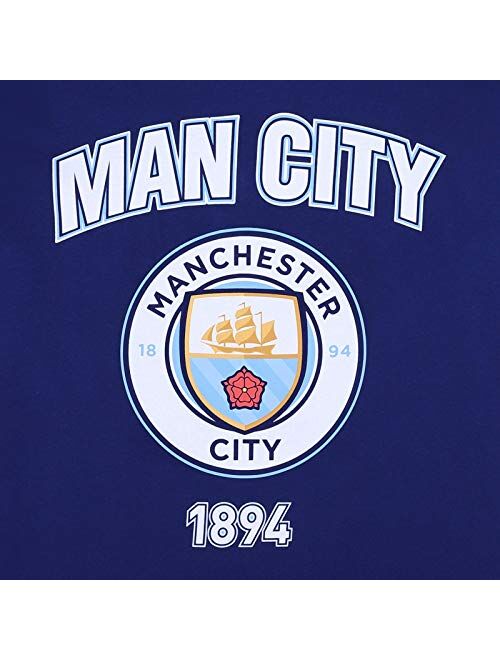 Manchester City FC Official Soccer Gift Mens Short Pajamas Loungewear