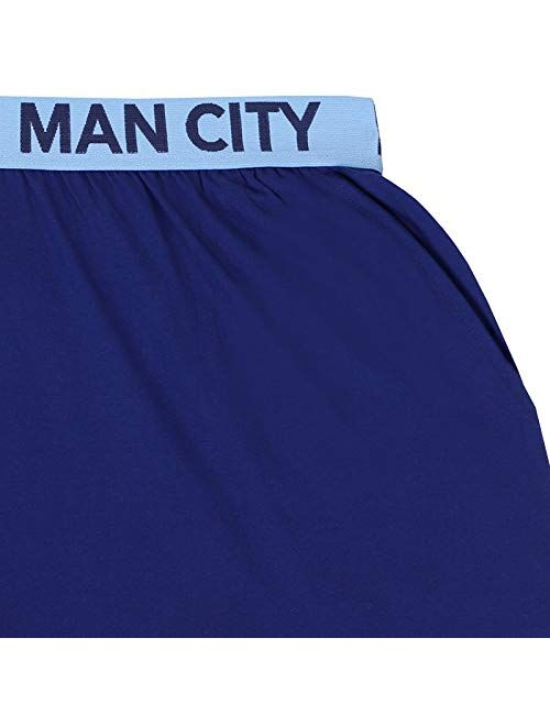 Manchester City FC Official Soccer Gift Mens Short Pajamas Loungewear