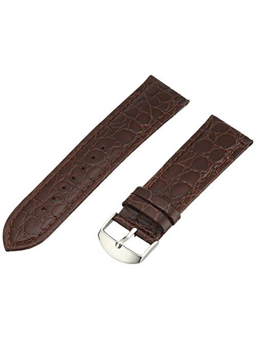 Hadley Roma Men's MSM907RA-200 20-mm Black Genuine Leather Watch Strap