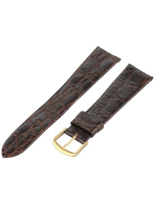 Hadley Roma Men's MSM821RA-160 16-mm Black Genuine Caiman Crocodile Leather Watch Strap