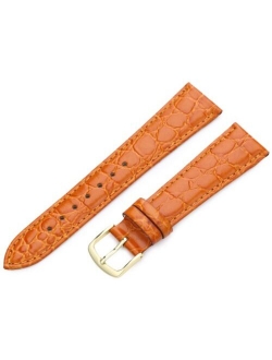 Men's MSM717RA 160 16-mm Black Crocodile Grained Leather Watch Strap