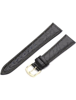 Men's MSM717RA 160 16-mm Black Crocodile Grained Leather Watch Strap