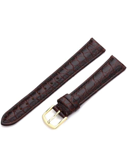 Hadley Roma Men's MSM717RA 160 16-mm Black Crocodile Grained Leather Watch Strap