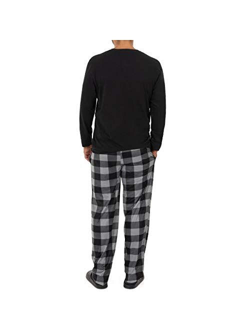 Chaps Men's Jersey Henley and Microfleece Pajama Set