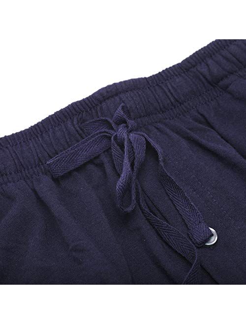 SGNOIEY Men's Pajamas Pants,100% Knit Cotton Sleep Long Lounge Pants