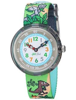 Kids' Funny Hours Quartz Polyester Strap, Grey, 14 Casual Watch (Model: ZFBNP048)