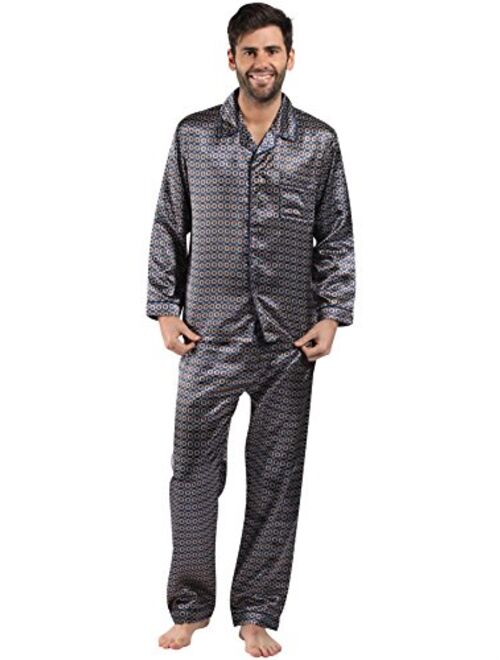 Harvey James Mens Satin Lightweight Pyjamas Set