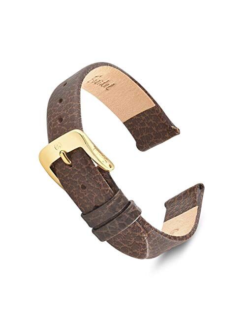 Speidel Genuine Leather Fine Cowhide Watch Band with Stainless Steel Buckle; Available in Black and Brown Colors, Sizes 6mm,8mm,10mm,11mm,12mm 13mm and 14mm