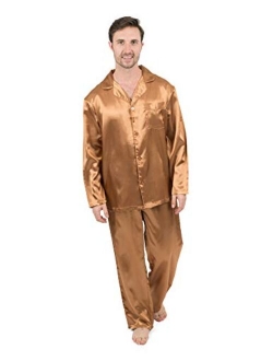 Mens Satin Pajamas Christmas 2 Piece Pajama Set Size Small-XXX-Large)