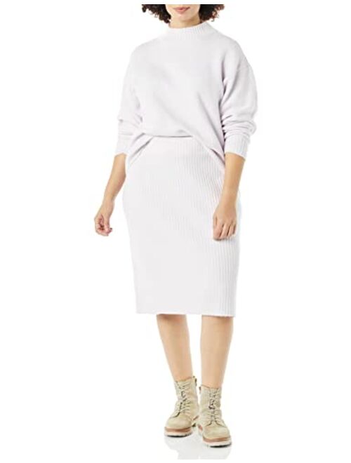 Daily Ritual Women's Relaxed-Fit Cozy Boucle Mockneck Sweater & Pencil Skirt 2-Piece Outfit