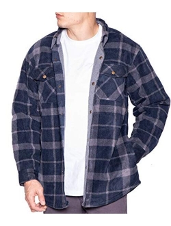 Maxxsel Men's Buffalo Plaid Polar Fleece Jacket