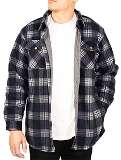 Maxxsel Men's Buffalo Plaid Polar Fleece Jacket