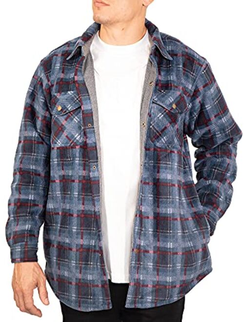 Maxxsel Men's Buffalo Plaid Polar Fleece Jacket