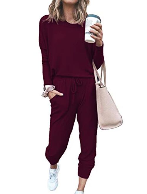 ETCYY NEW Lounge Sets for Women Sweatsuits Sets Two Piece Outfit Long Sleeve Pant Workout Athletic Tracksuits