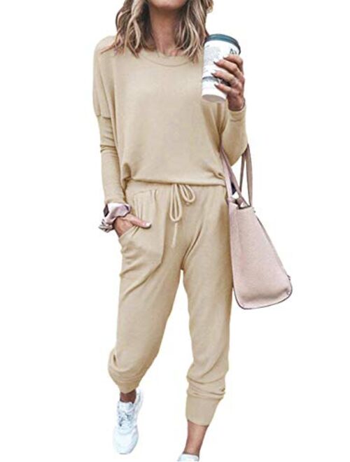 ETCYY NEW Lounge Sets for Women Sweatsuits Sets Two Piece Outfit Long Sleeve Pant Workout Athletic Tracksuits